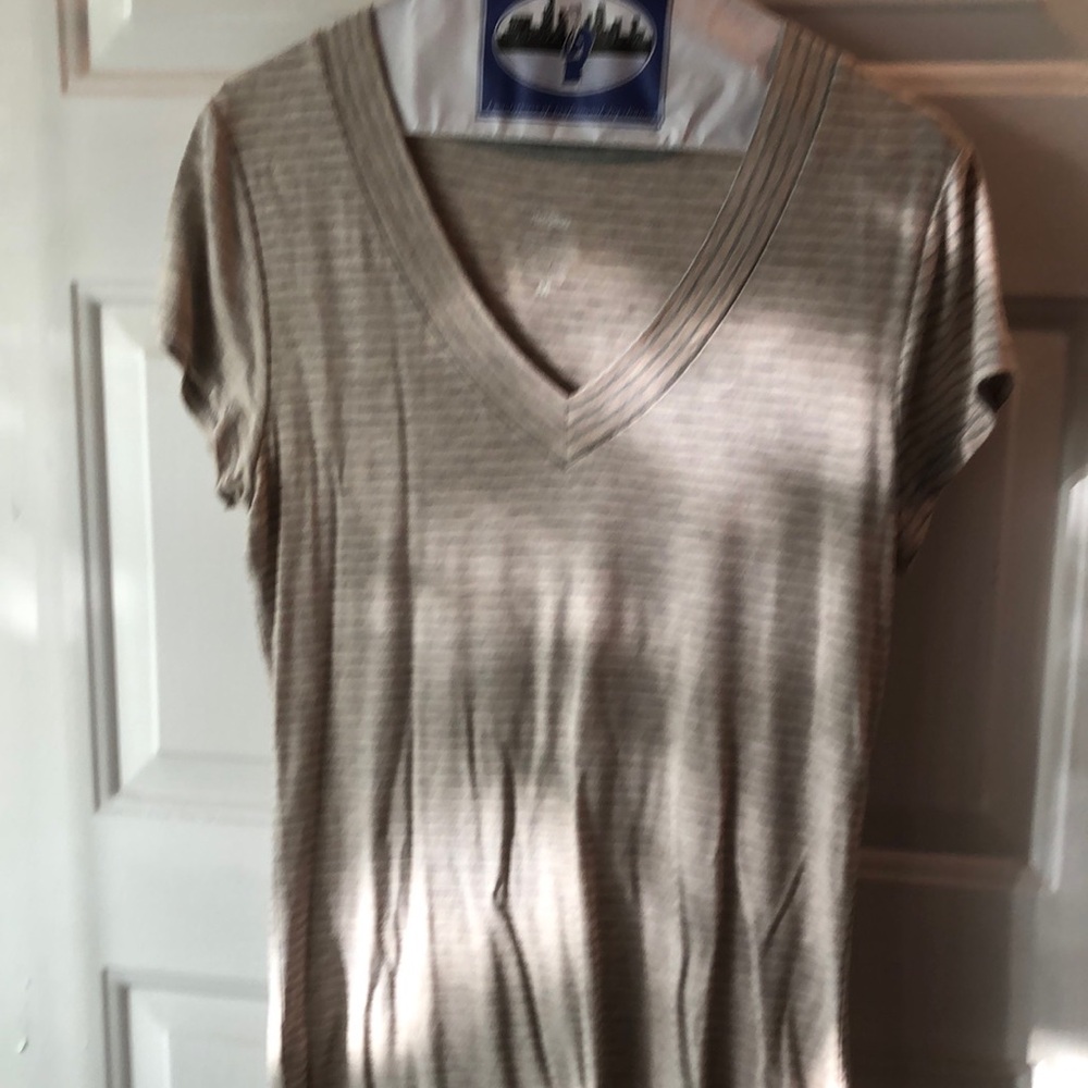 T shirt- gray and light blue striped